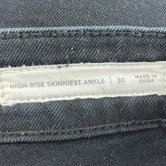 PacSun High-Rise Skinniest Ankle Jeans in Black, Distressed Details, Women's 30 - Picture 6 of 7